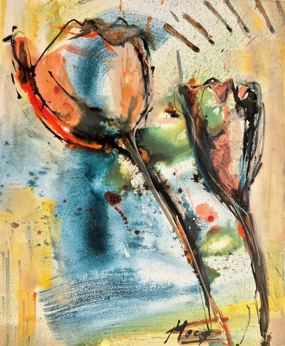 Harmonie, abstraktes Blumenbild von Isabella Moog